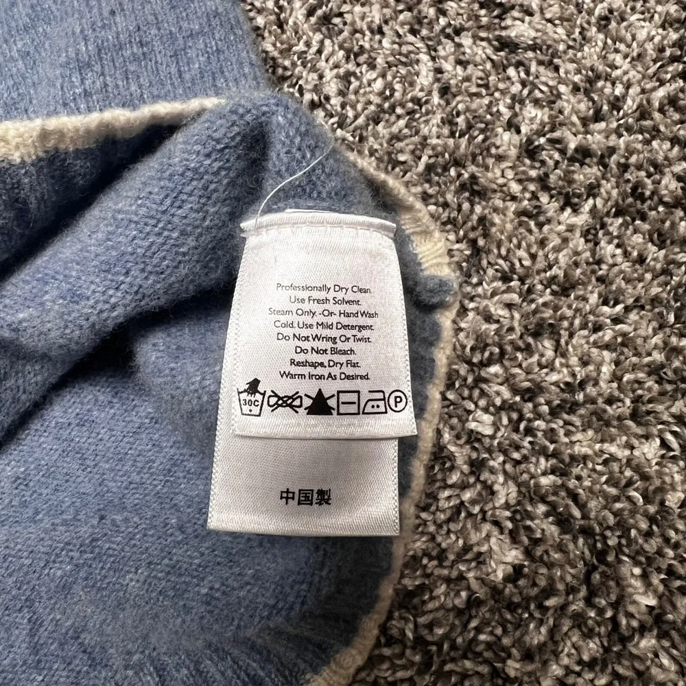 Eddie Bauer 100% Lambswool Fair Isle Nordic Zip Cardigan Sweater M Vintage‎
